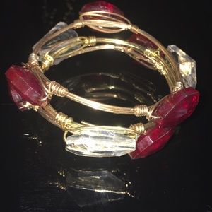 Stone and wire bracelets